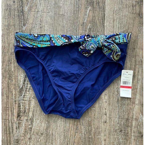 Tommy Bahama Womens Hi Waist Sash Bikini Swimsuit Bottom Blue Sz XS - Picture 1 of 3